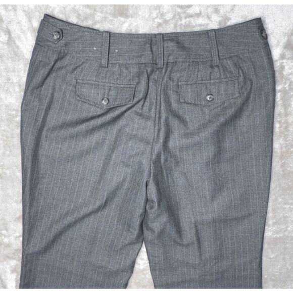Express Editor Gray Pinstripe Straight Leg Pants Curvy Fit Womens Size 10 - Picture 13 of 15